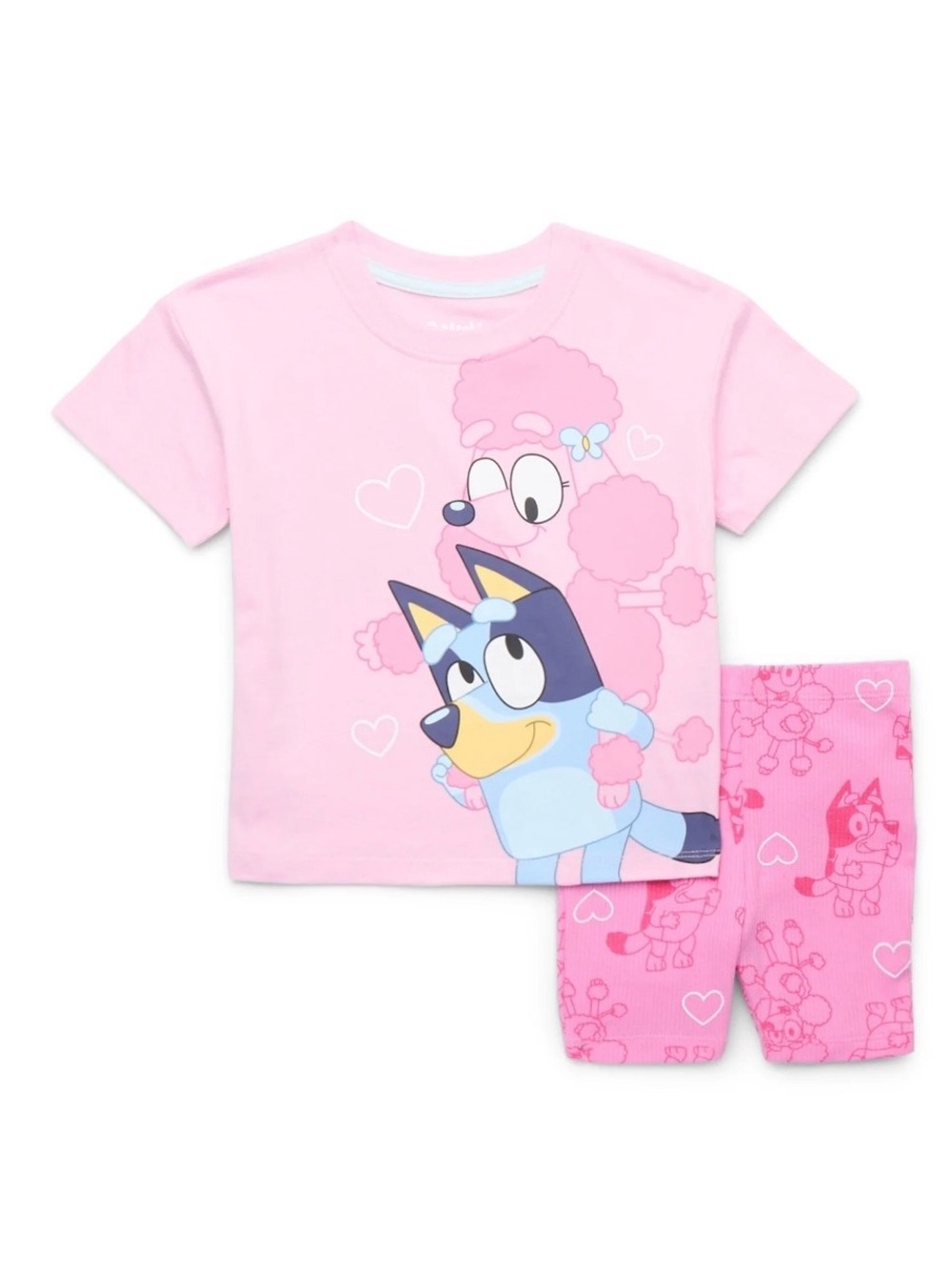 Bluey Toddler Girl Graphic Tee and Allover Print Bike Shorts Set, 2-Piece